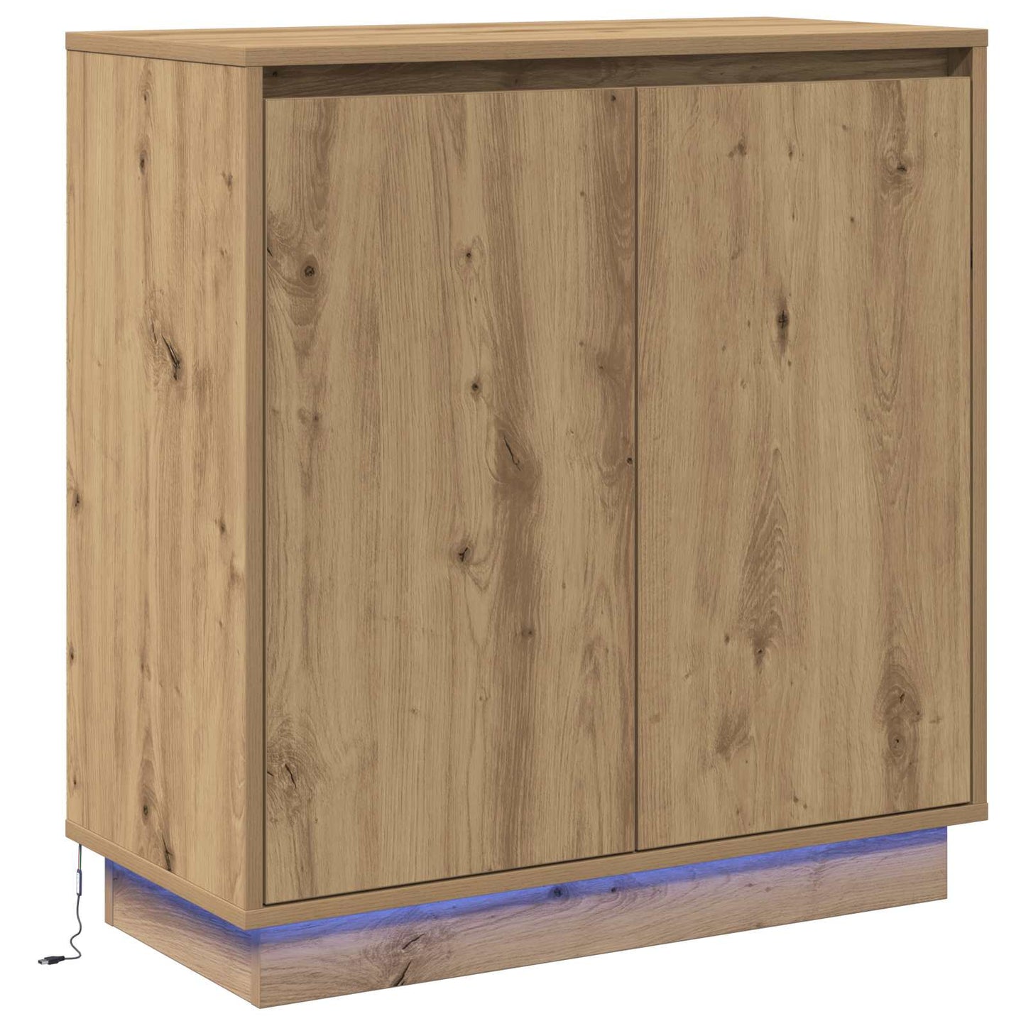 LED sideboard Artisan eik 71 x 34,5 x 75 cm Konstruert tre