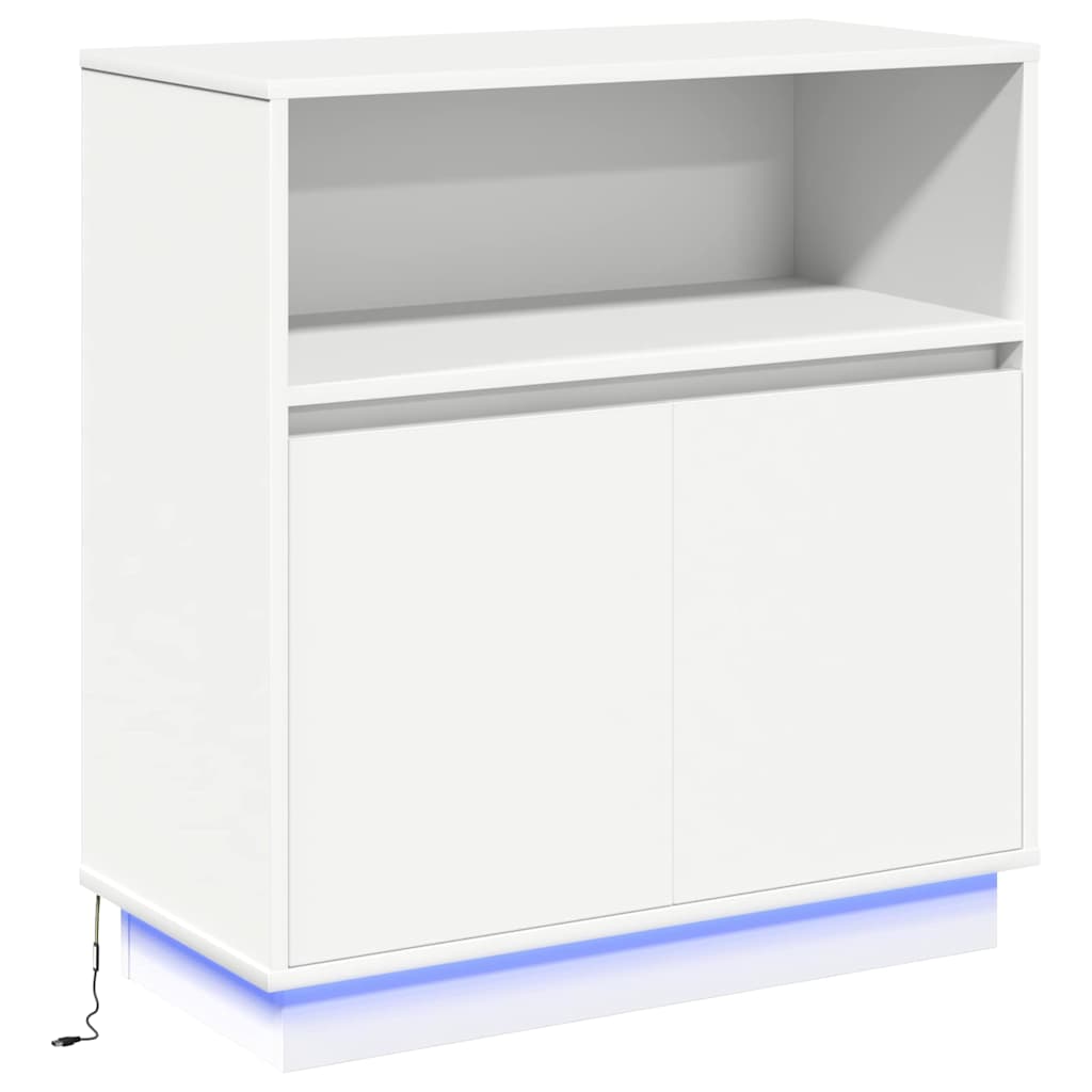 LED sideboard Hvit 71 x 34,5 x 75 cm Konstruert tre