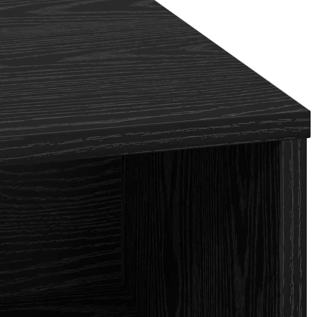 LED sideboard Svart Eik 71 x 34,5 x 75 cm Konstruert tre