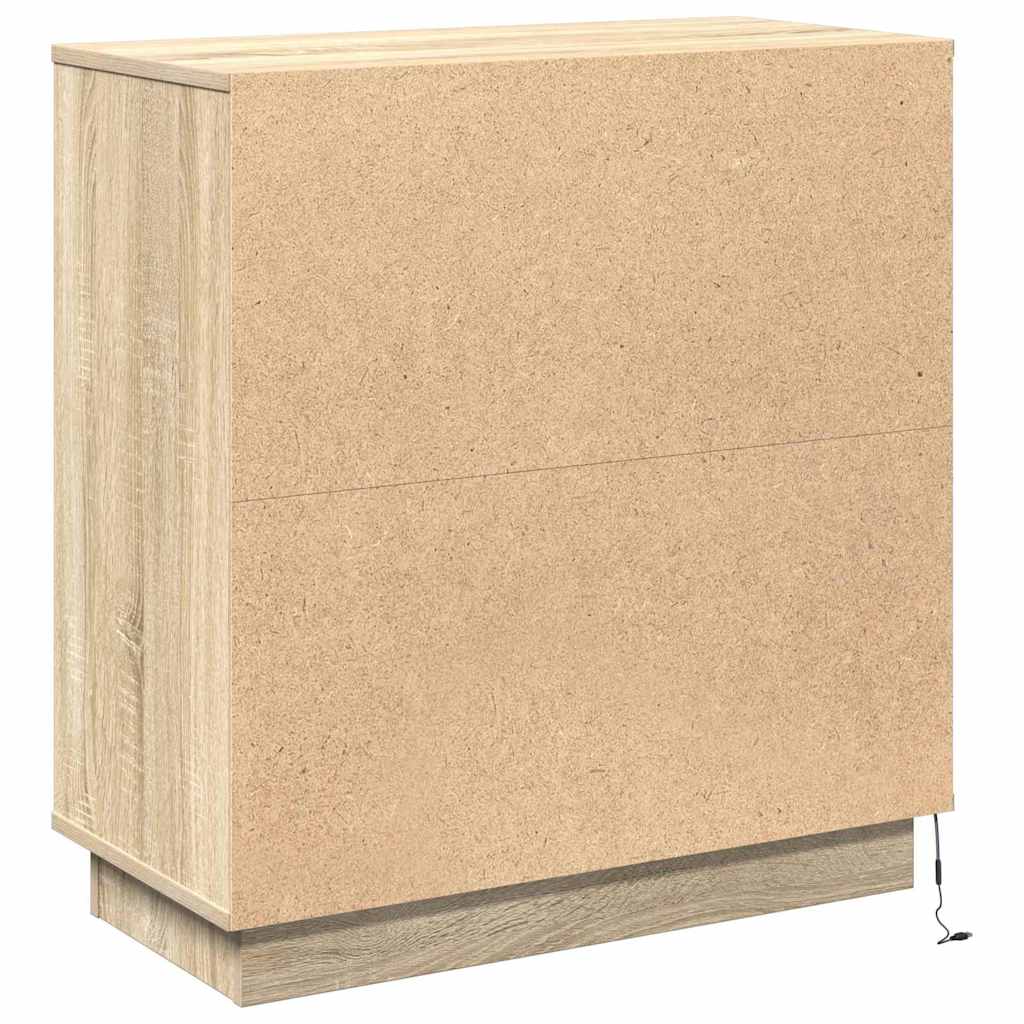 LED sideboard Sonoma eik 71 x 34,5 x 75 cm Konstruert tre