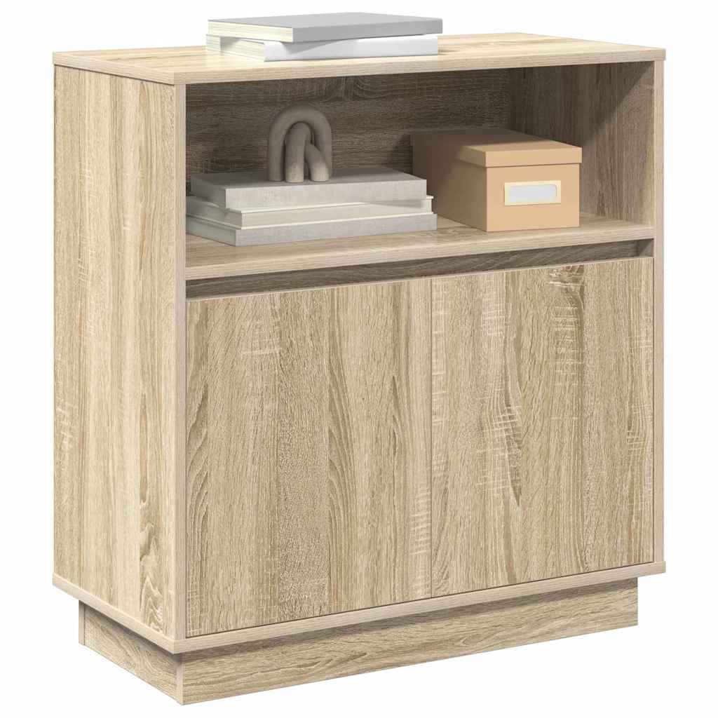 LED sideboard Sonoma eik 71 x 34,5 x 75 cm Konstruert tre