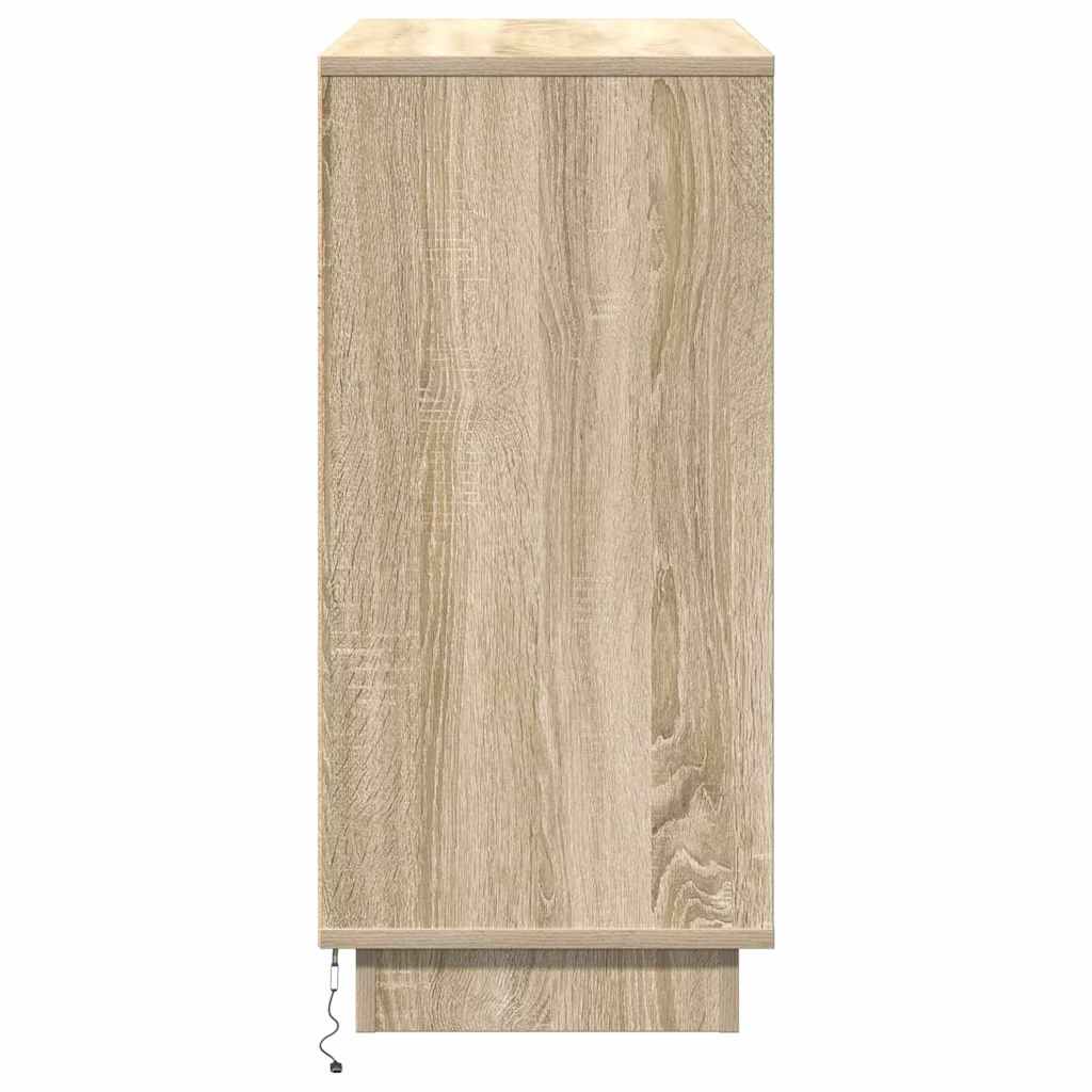 LED sideboard Sonoma eik 71 x 34,5 x 75 cm Konstruert tre