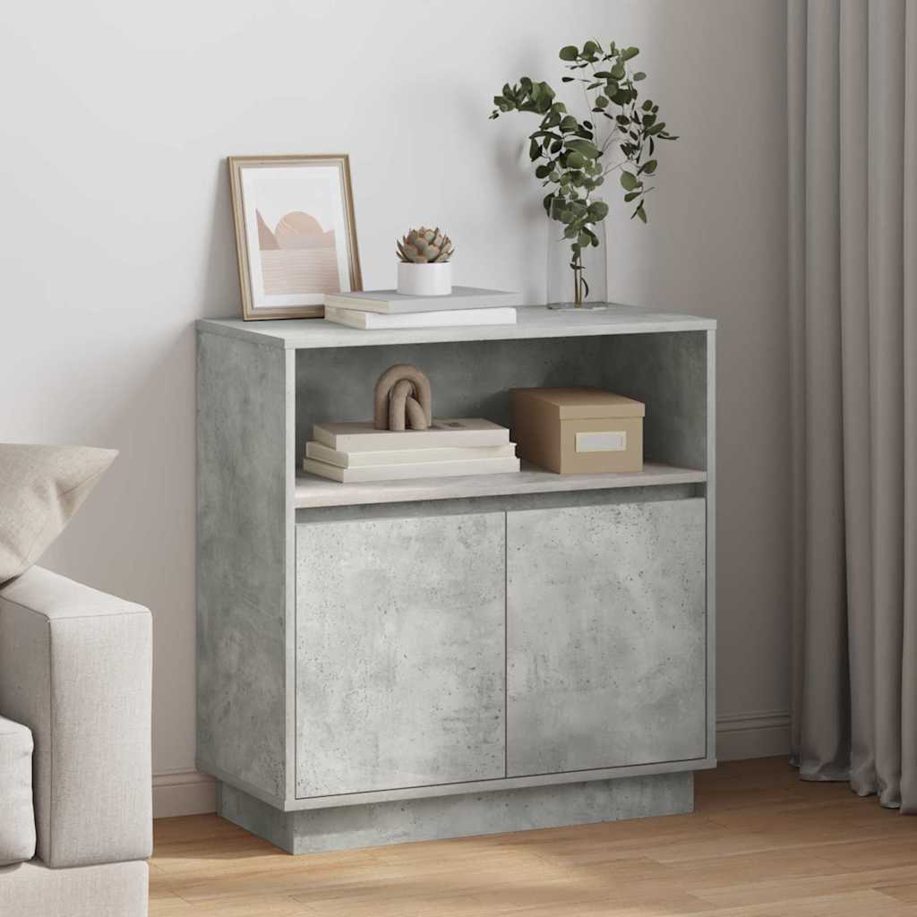 LED sideboard Betonggrå 71 x 34,5 x 75 cm Konstruert tre