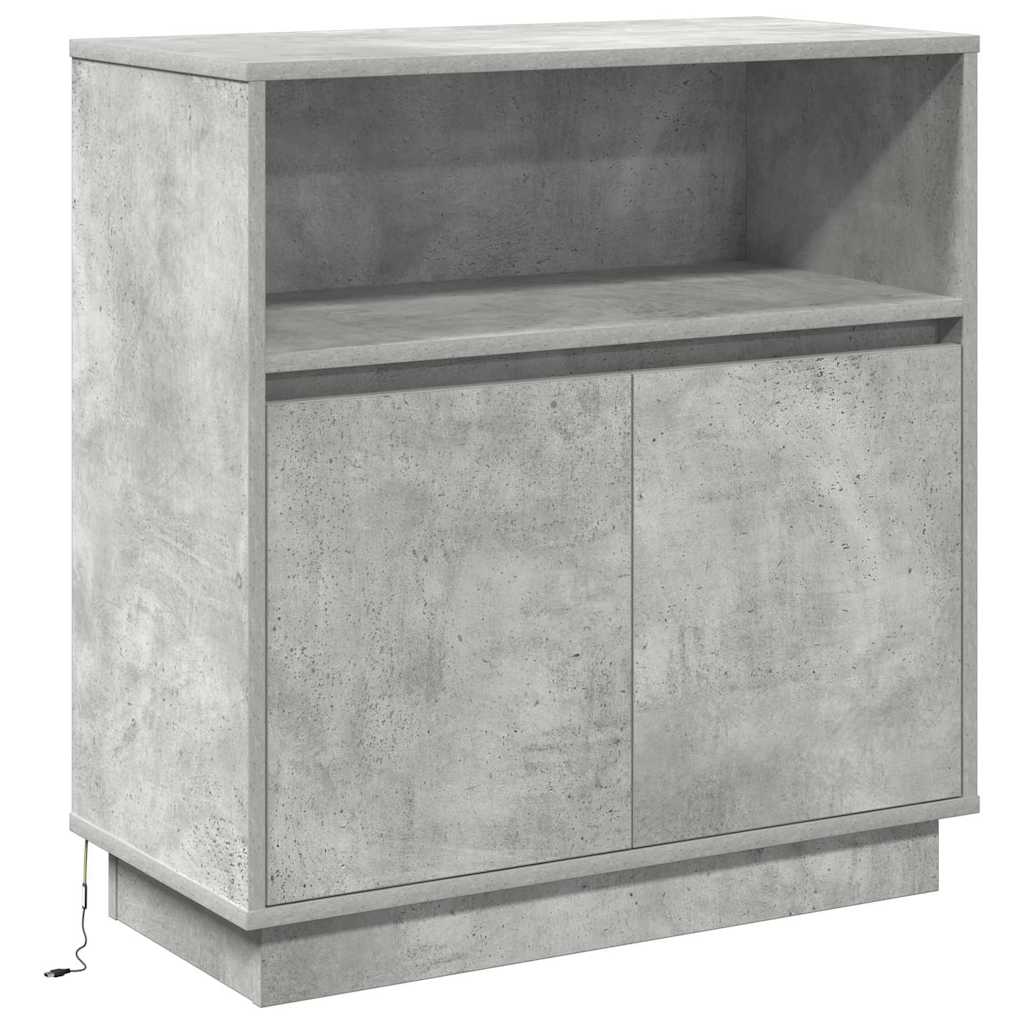 LED sideboard Betonggrå 71 x 34,5 x 75 cm Konstruert tre