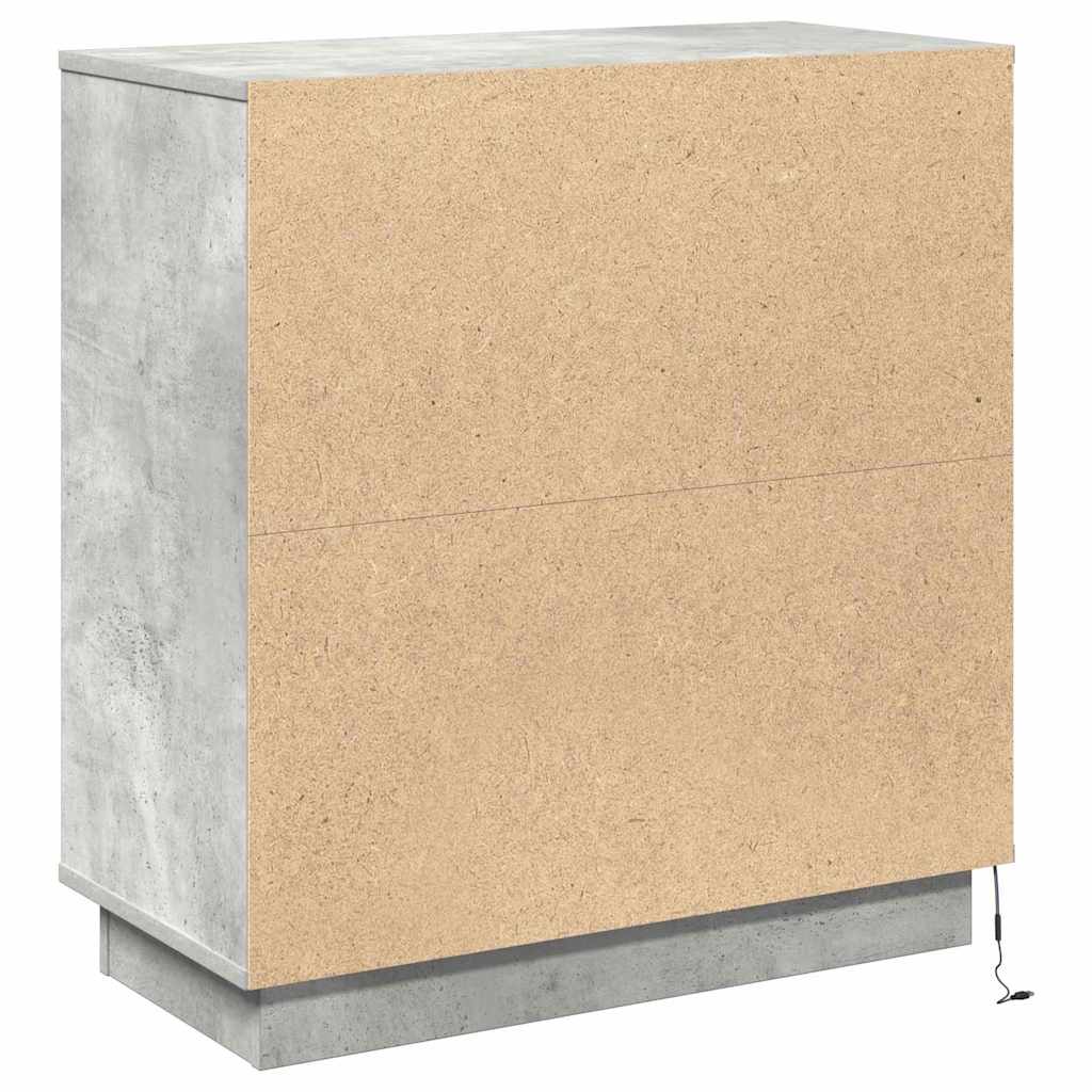 LED sideboard Betonggrå 71 x 34,5 x 75 cm Konstruert tre