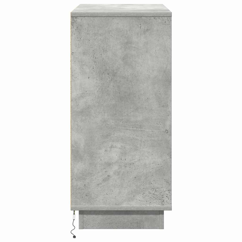 LED sideboard Betonggrå 71 x 34,5 x 75 cm Konstruert tre