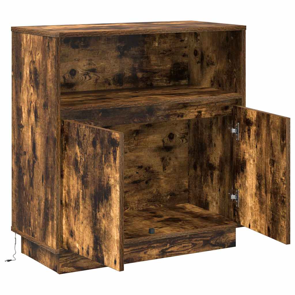 LED sideboard Røkt eik 71 x 34,5 x 75 cm Konstruert tre