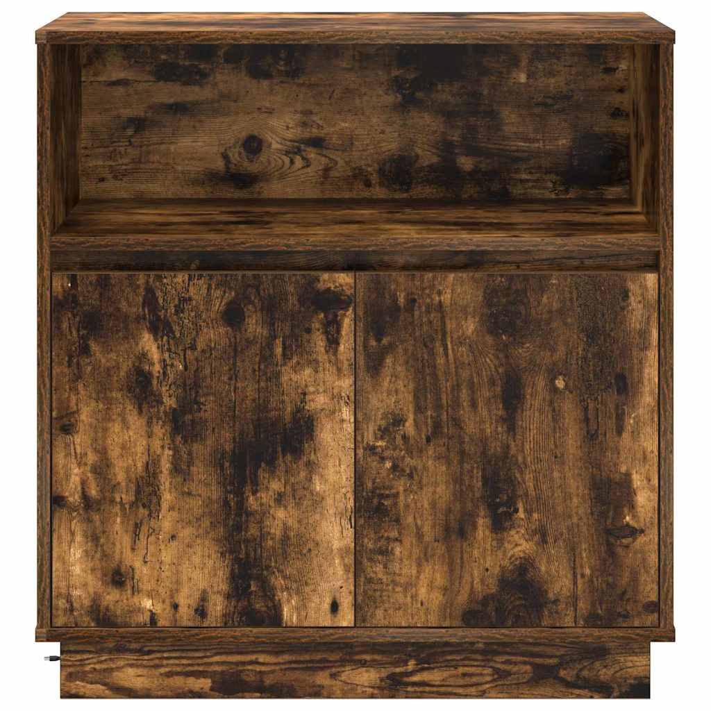 LED sideboard Røkt eik 71 x 34,5 x 75 cm Konstruert tre