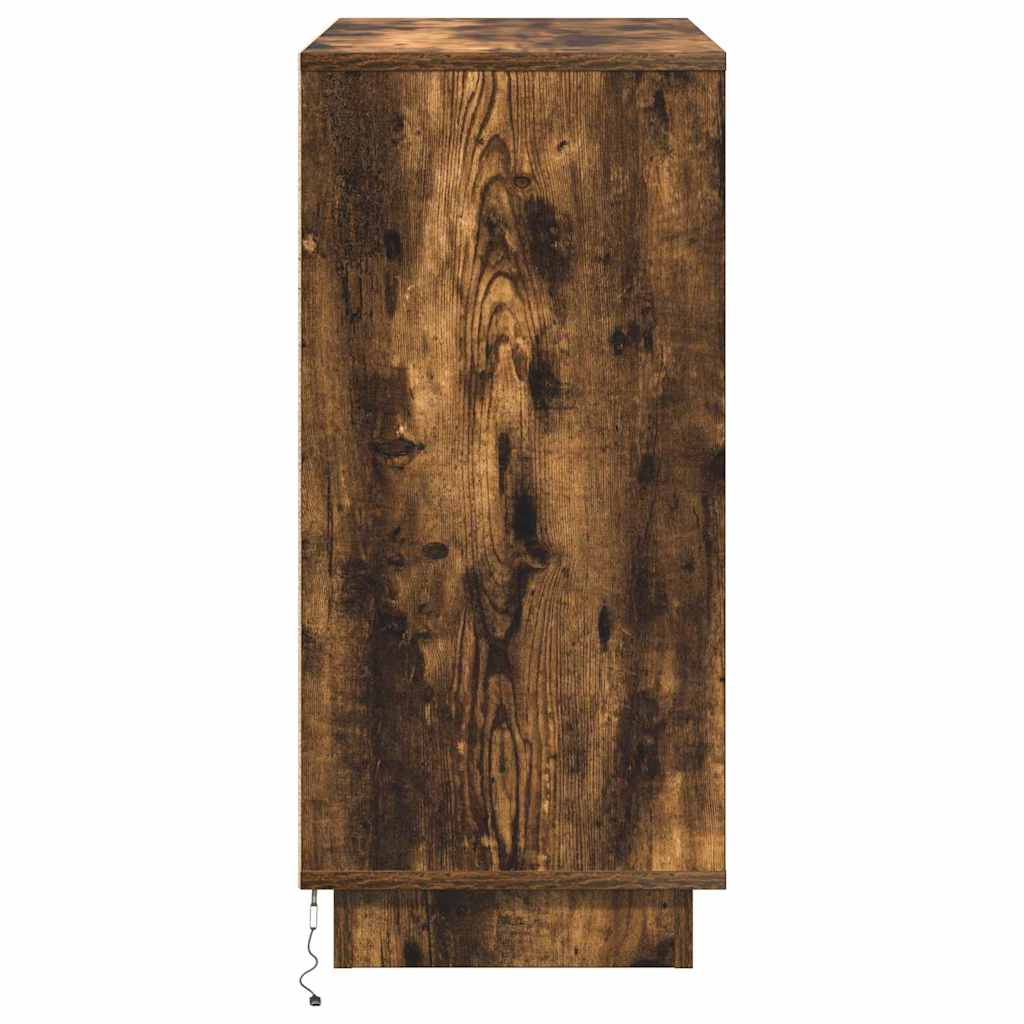 LED sideboard Røkt eik 71 x 34,5 x 75 cm Konstruert tre