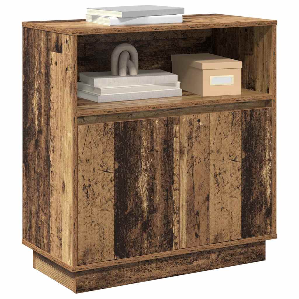 LED sideboard Gammelt tre 71 x 34,5 x 75 cm Konstruert tre
