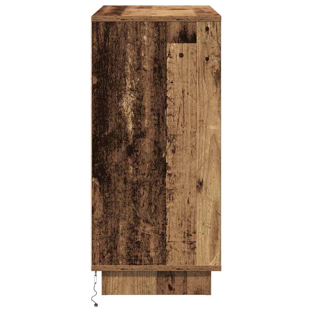 LED sideboard Gammelt tre 71 x 34,5 x 75 cm Konstruert tre