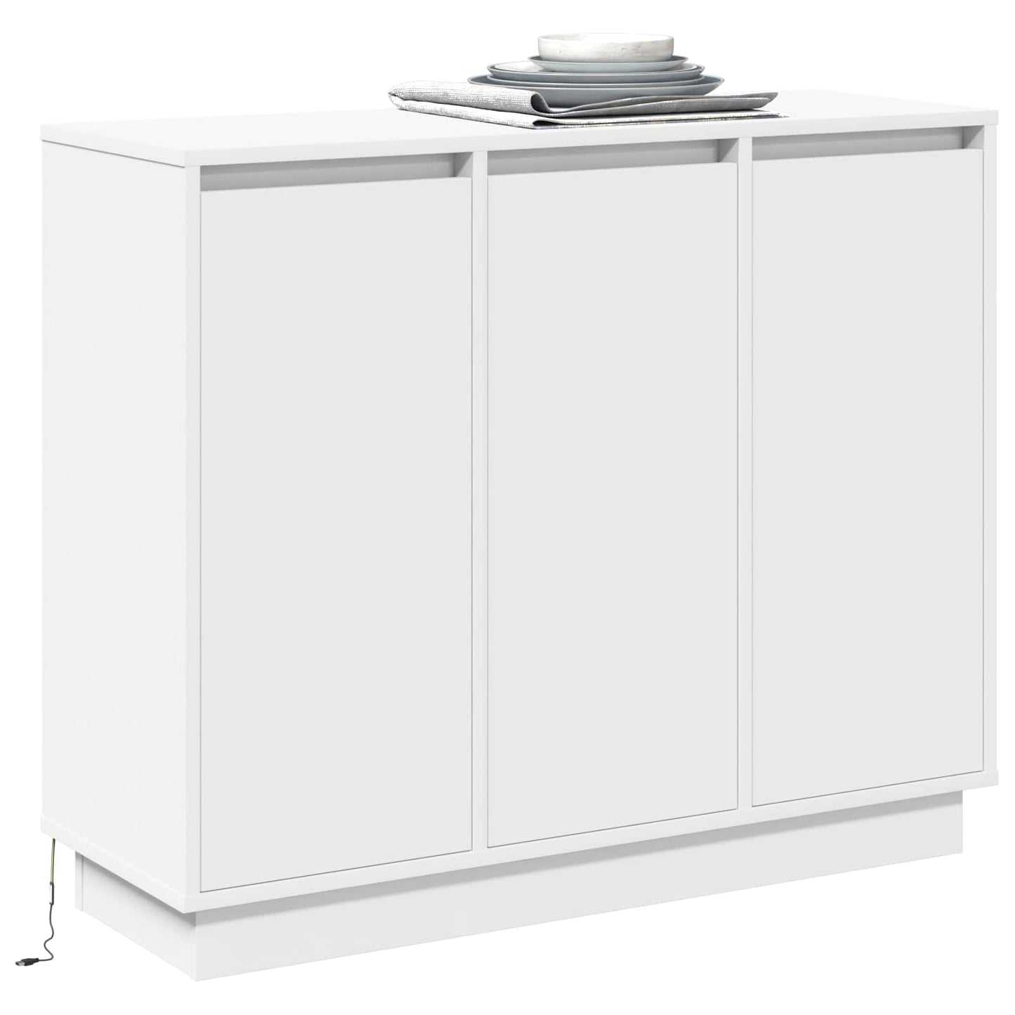 LED sideboard Hvit 90 x 32 x 75 cm Konstruert tre