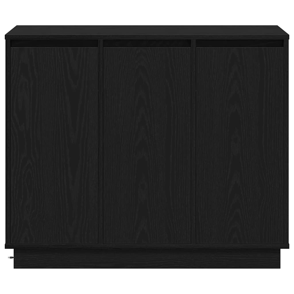 LED sideboard Svart Eik 90 x 32 x 75 cm Konstruert tre