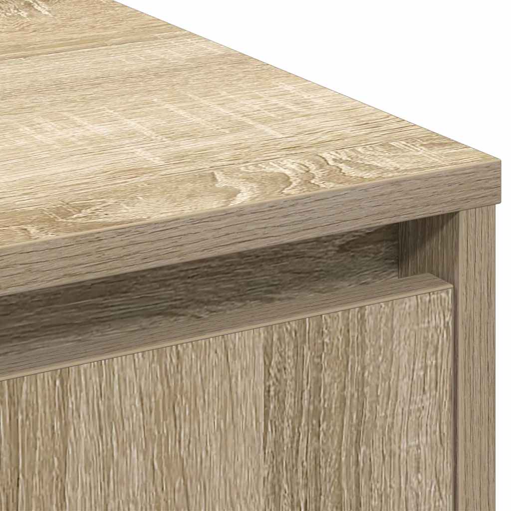 LED sideboard Sonoma eik 90 x 32 x 75 cm Konstruert tre