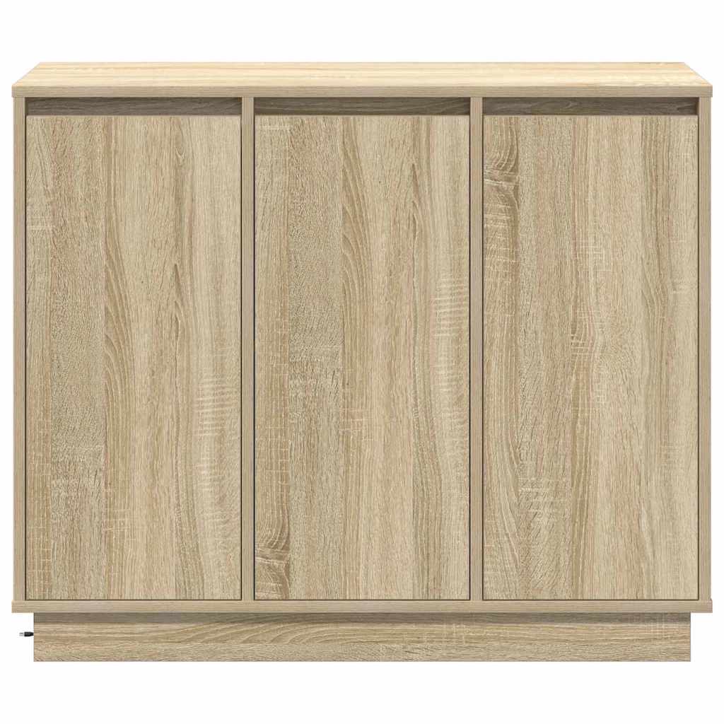 LED sideboard Sonoma eik 90 x 32 x 75 cm Konstruert tre
