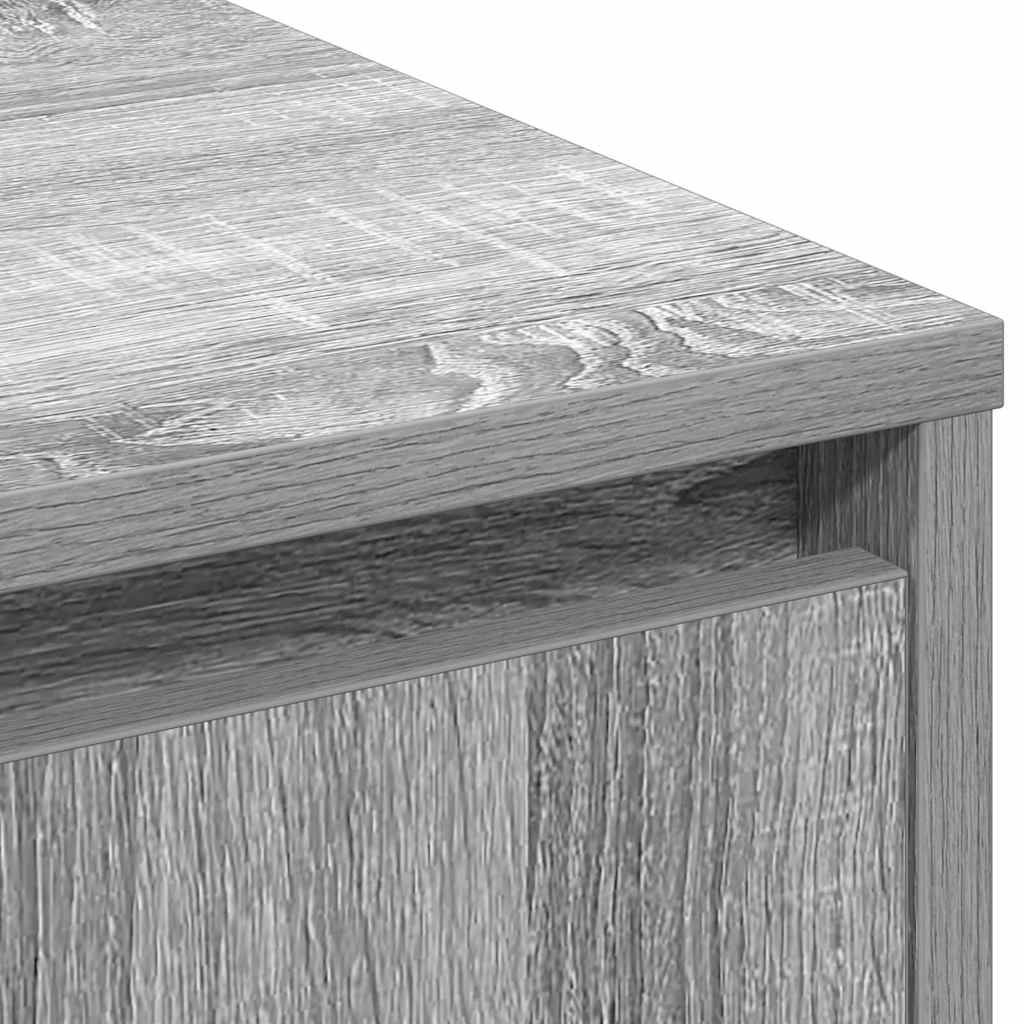 LED sideboard Grå Sonoma 90 x 32 x 75 cm Konstruert tre