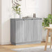 LED sideboard Grå Sonoma 90 x 32 x 75 cm Konstruert tre