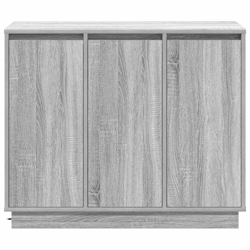 LED sideboard Grå Sonoma 90 x 32 x 75 cm Konstruert tre