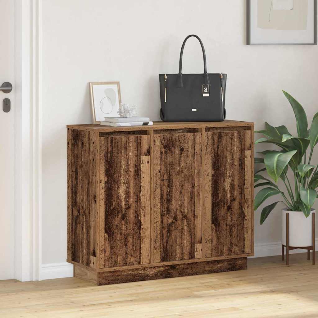 LED sideboard Gammelt tre 90 x 32 x 75 cm Konstruert tre