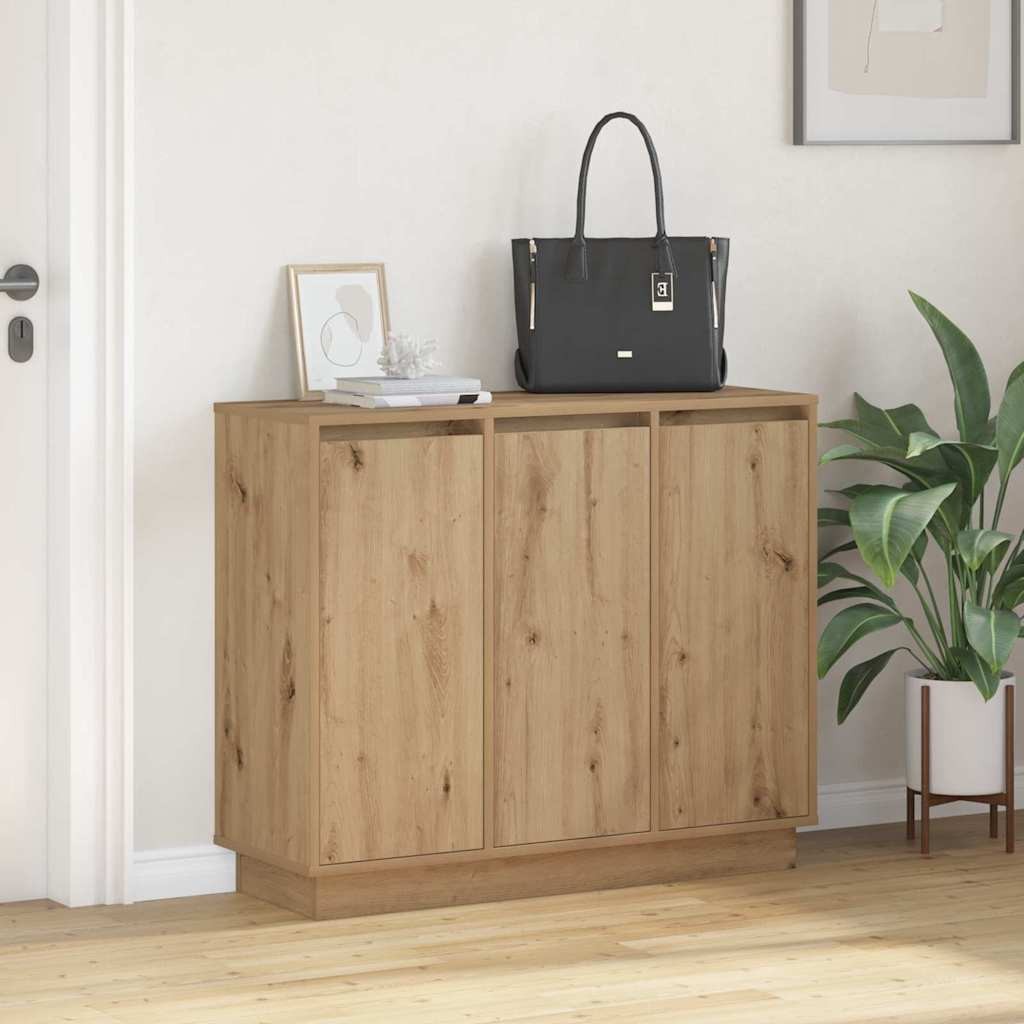 LED sideboard Artisan Eik 90 x 32 x 75 cm Konstruert tre