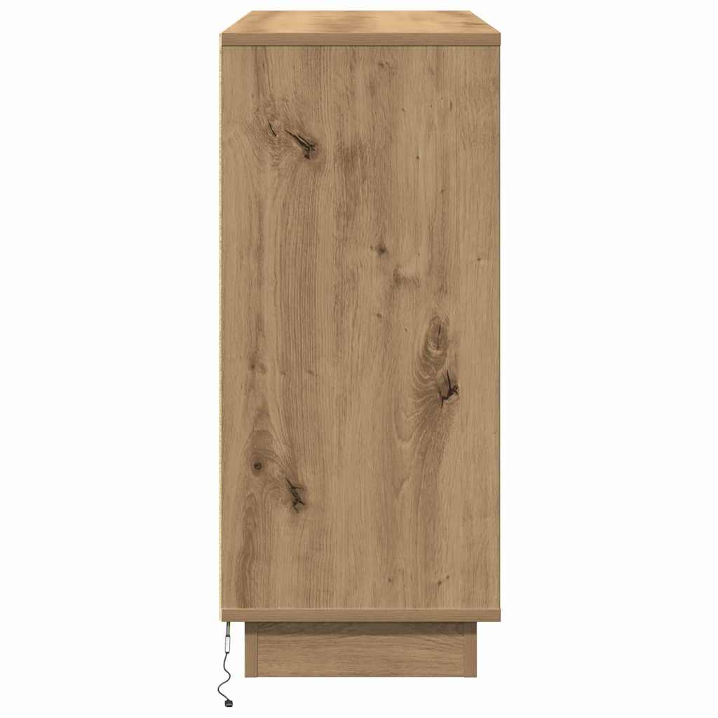 LED sideboard Artisan Eik 90 x 32 x 75 cm Konstruert tre