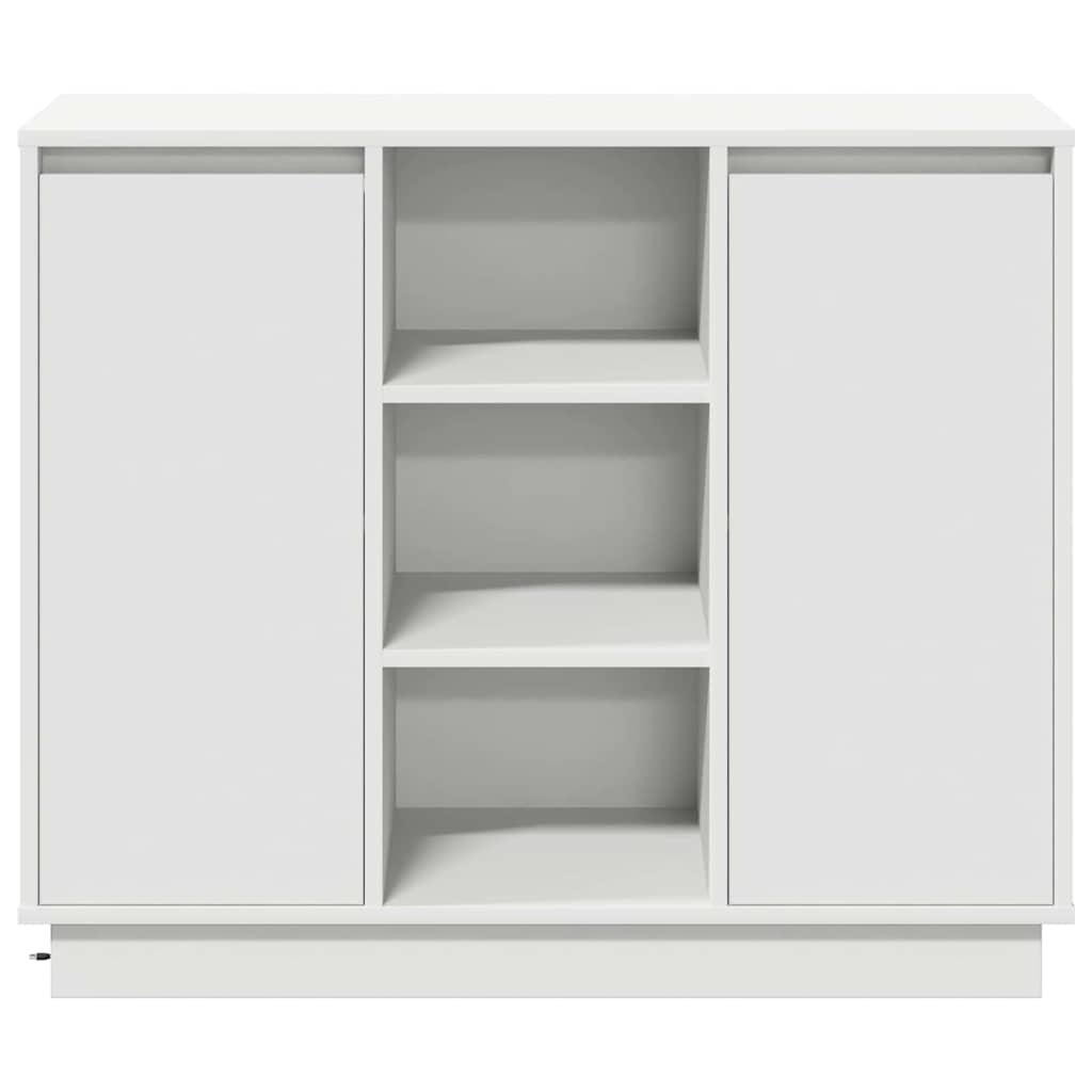 LED sideboard Hvit 90 x 32 x 75 cm Konstruert tre