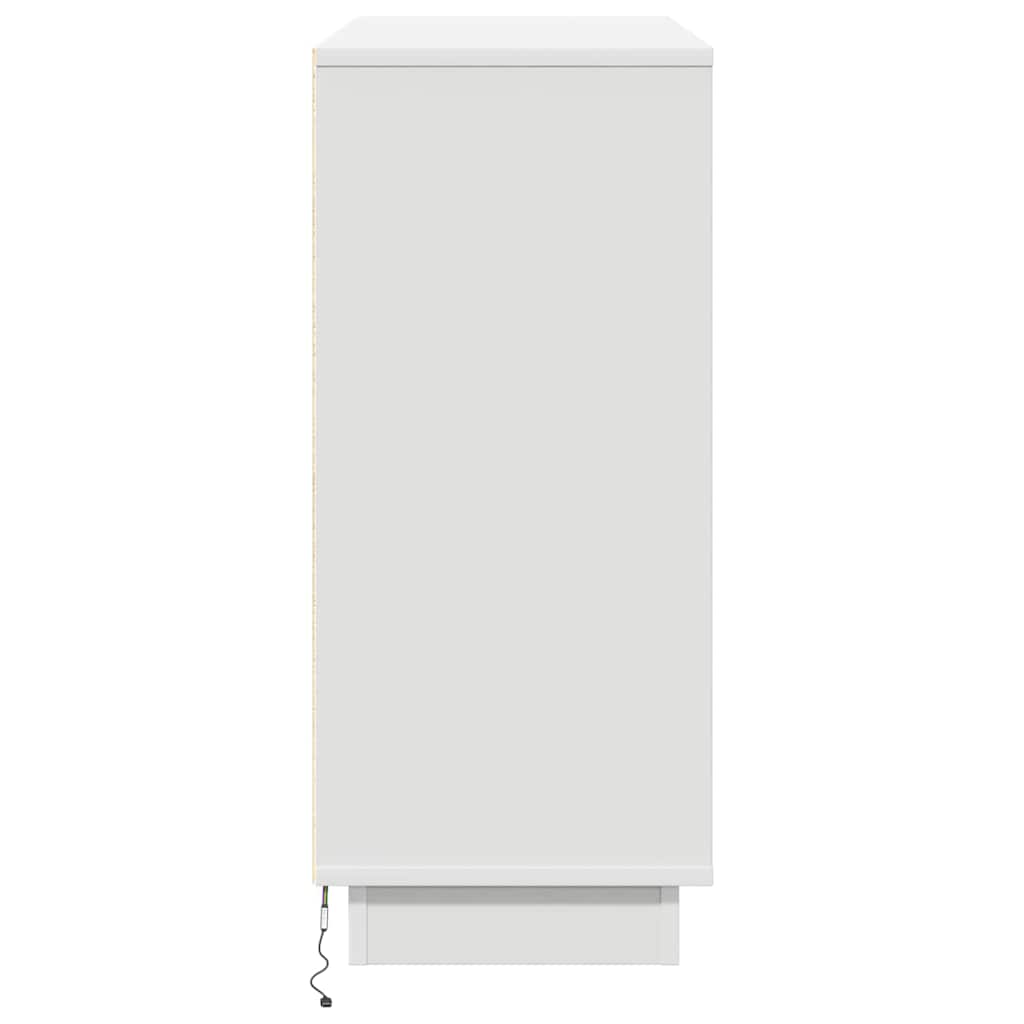 LED sideboard Hvit 90 x 32 x 75 cm Konstruert tre