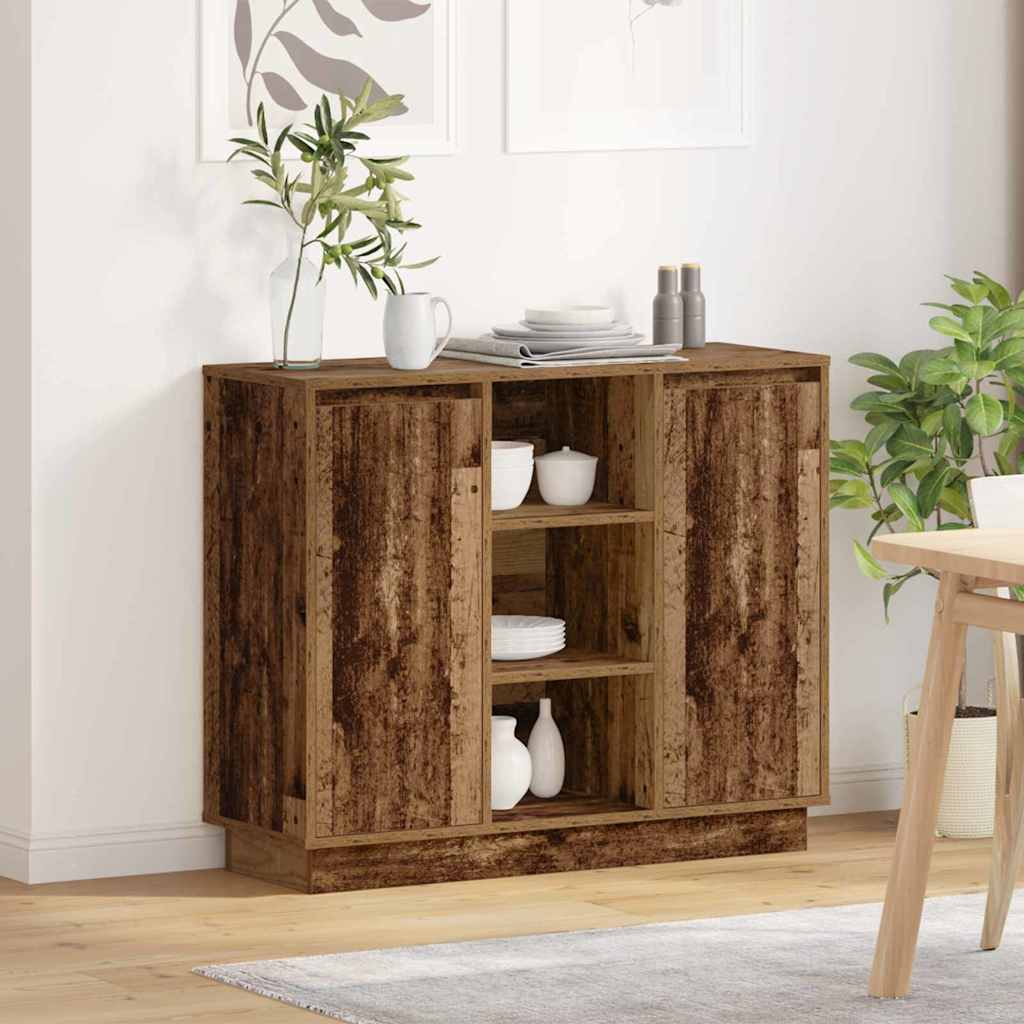 LED sideboard Gammelt tre 90 x 32 x 75 cm Konstruert tre