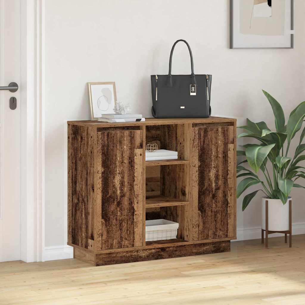 LED sideboard Gammelt tre 90 x 32 x 75 cm Konstruert tre