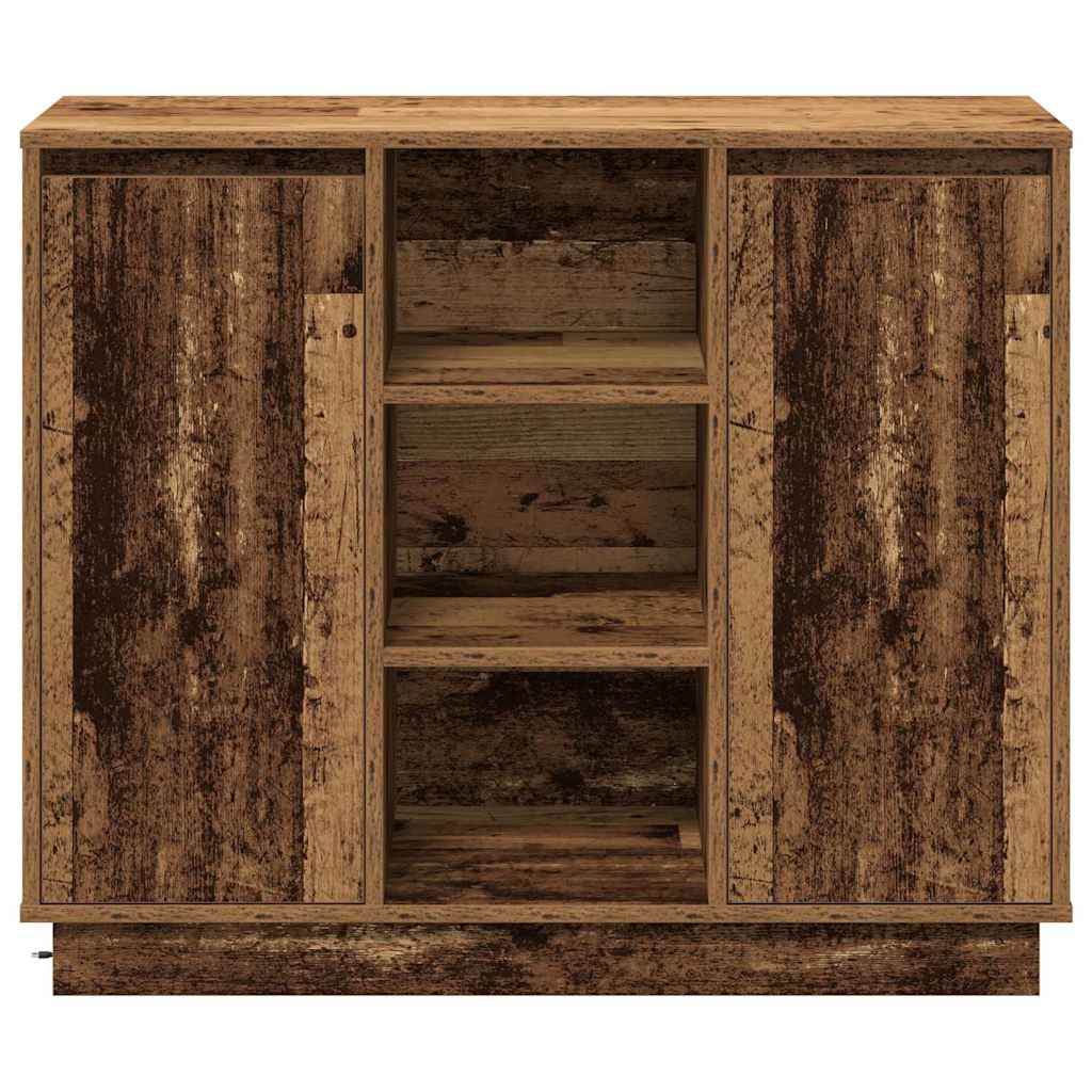LED sideboard Gammelt tre 90 x 32 x 75 cm Konstruert tre