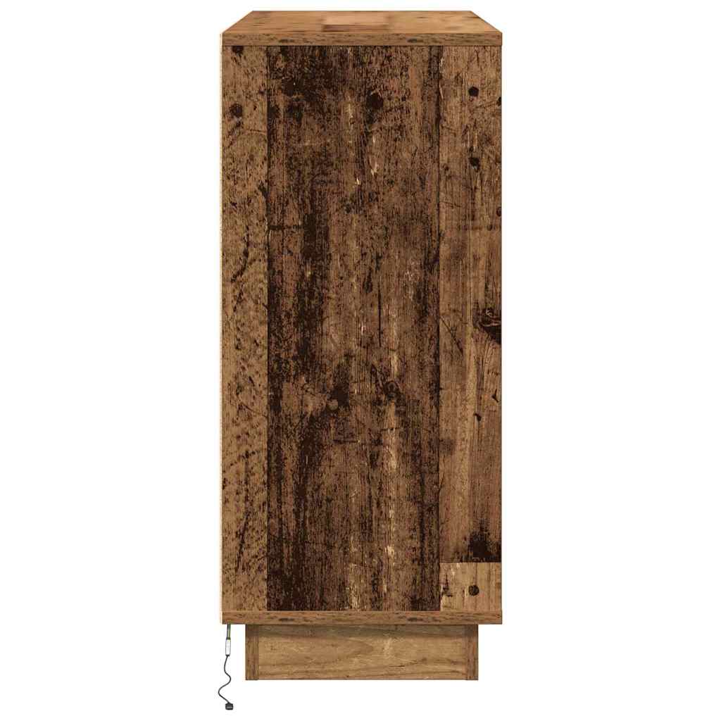 LED sideboard Gammelt tre 90 x 32 x 75 cm Konstruert tre