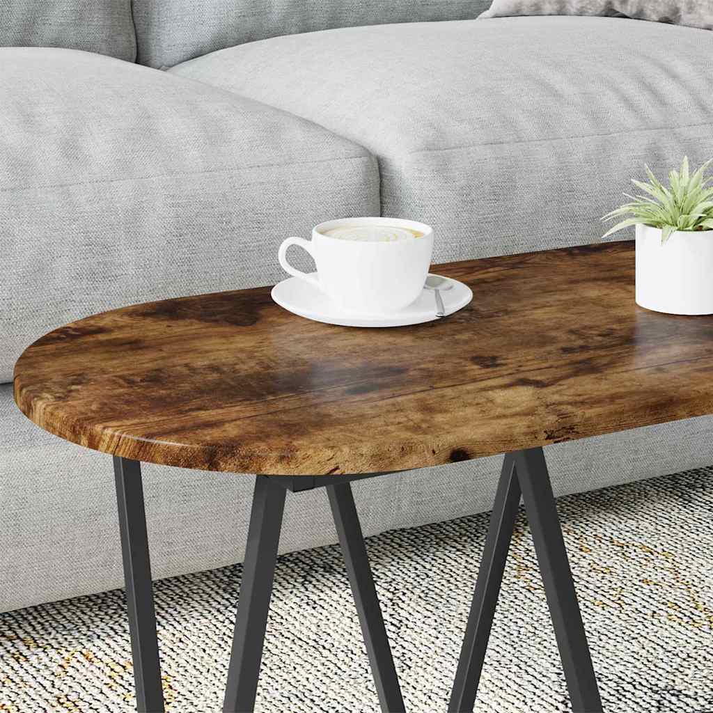Kaffebord Røkt eik 80 x 40 x 40.5 cm Ingeniørtre og metall