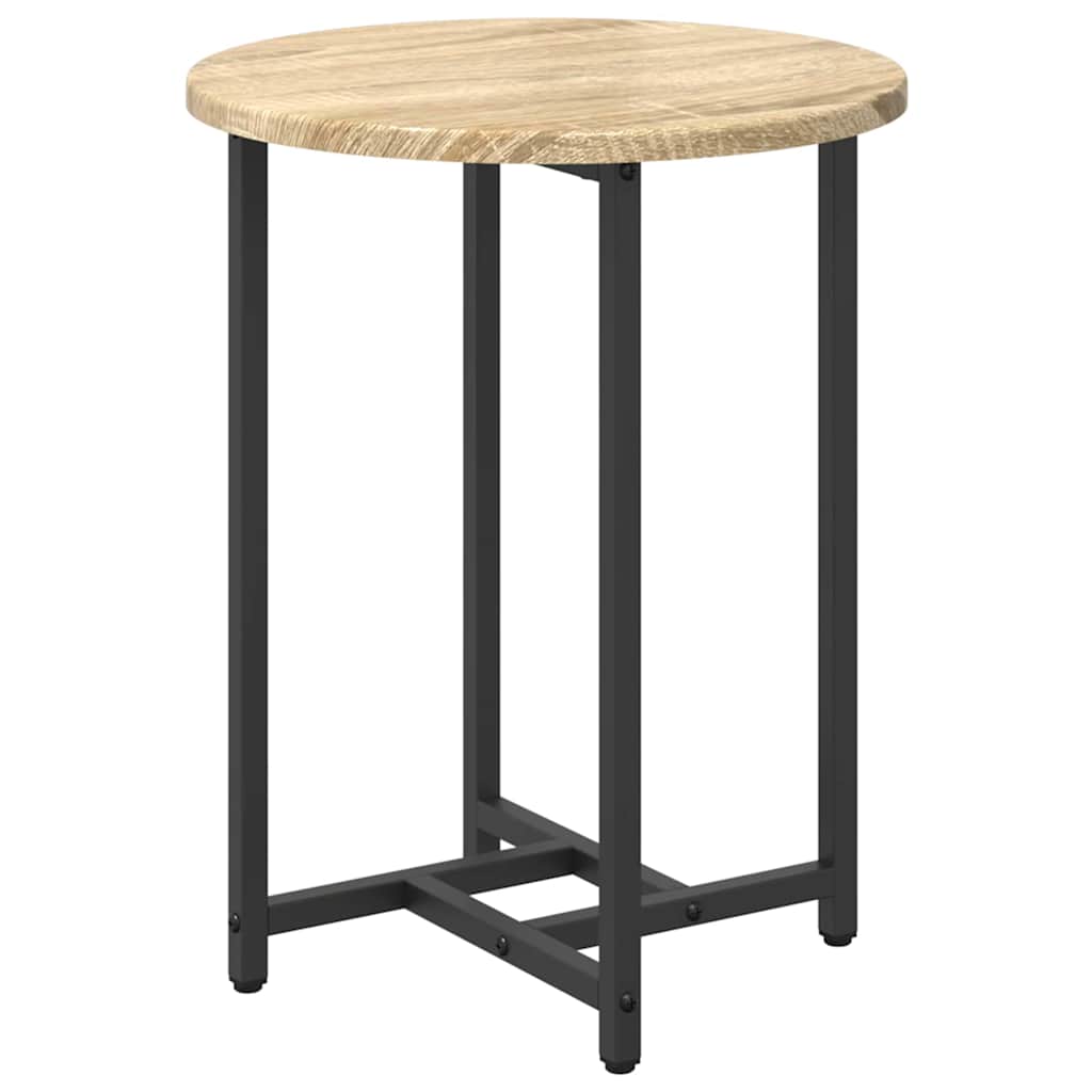 Sidebordssett 2 pcs Sonoma Eik og Svart