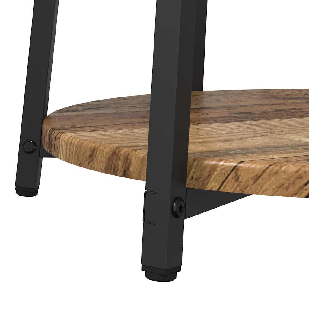 Sidebordssett med hylle 2 pcs Gammel tre og svart