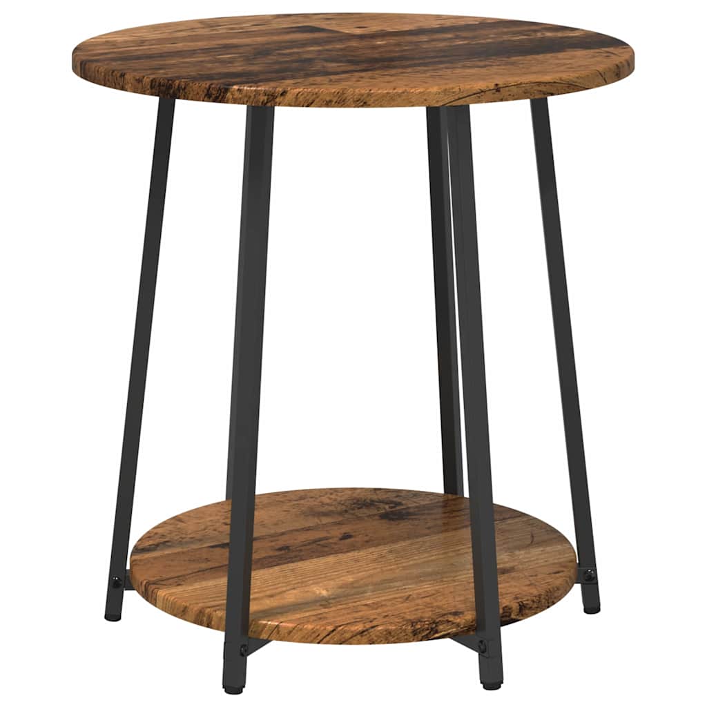 Sidebordssett med hylle 2 pcs Gammel tre og svart