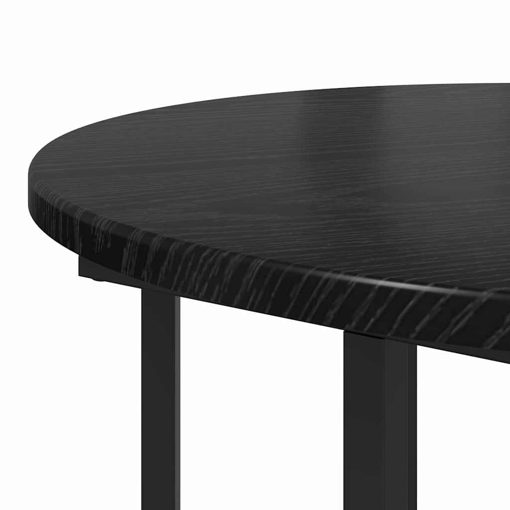 Sidebordssett med hylle 2 pcs Svart Eik