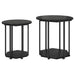 Sidebordssett med hylle 2 pcs Svart Eik