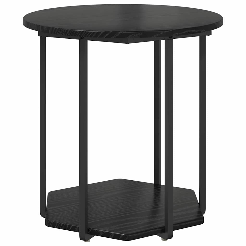 Sidebordssett med hylle 2 pcs Svart Eik