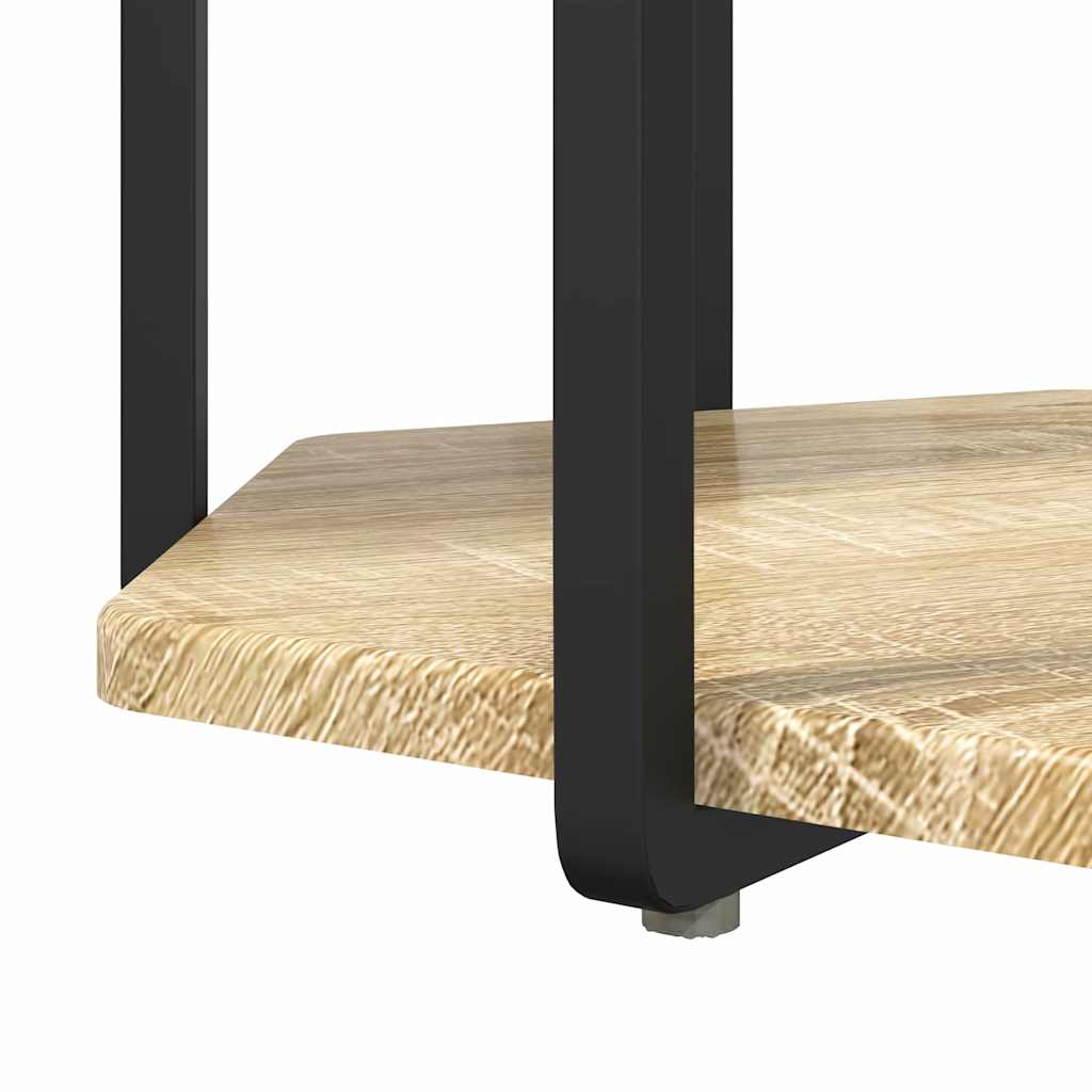 Sidebordssett med hylle 2 pcs Brun