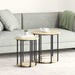 Sidebordssett med hylle 2 pcs Brun