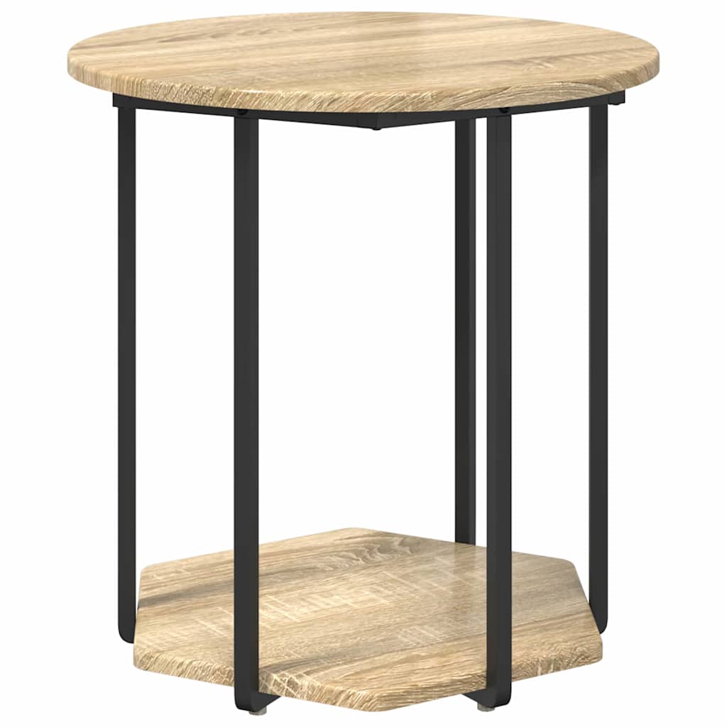 Sidebordssett med hylle 2 pcs Brun