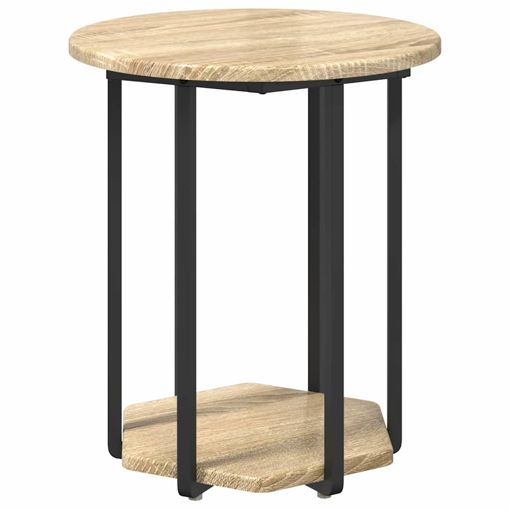 Sidebordssett med hylle 2 pcs Brun
