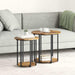 Sidebordssett med hylle 2 pcs Brun