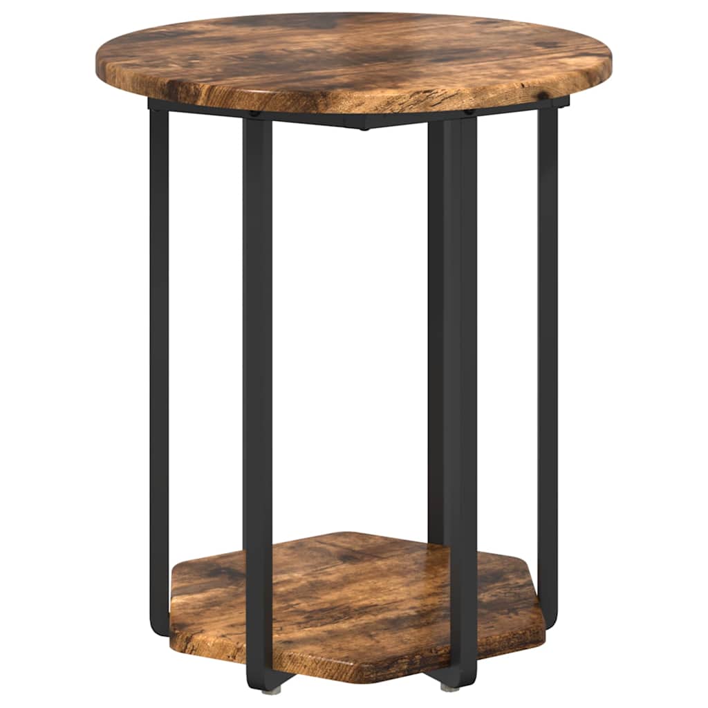 Sidebordssett med hylle 2 pcs Brun