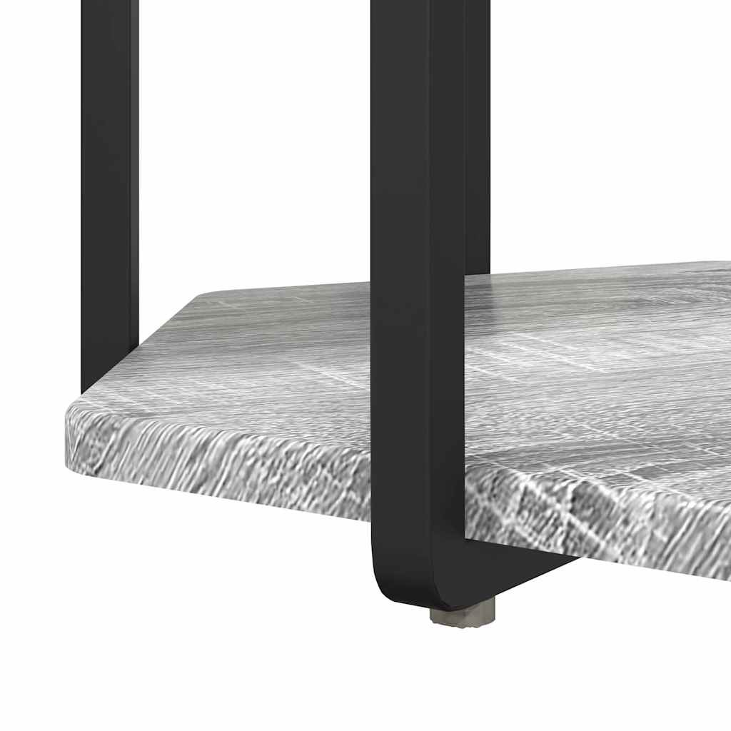 Sidebordssett med hylle 2 pcs Grå