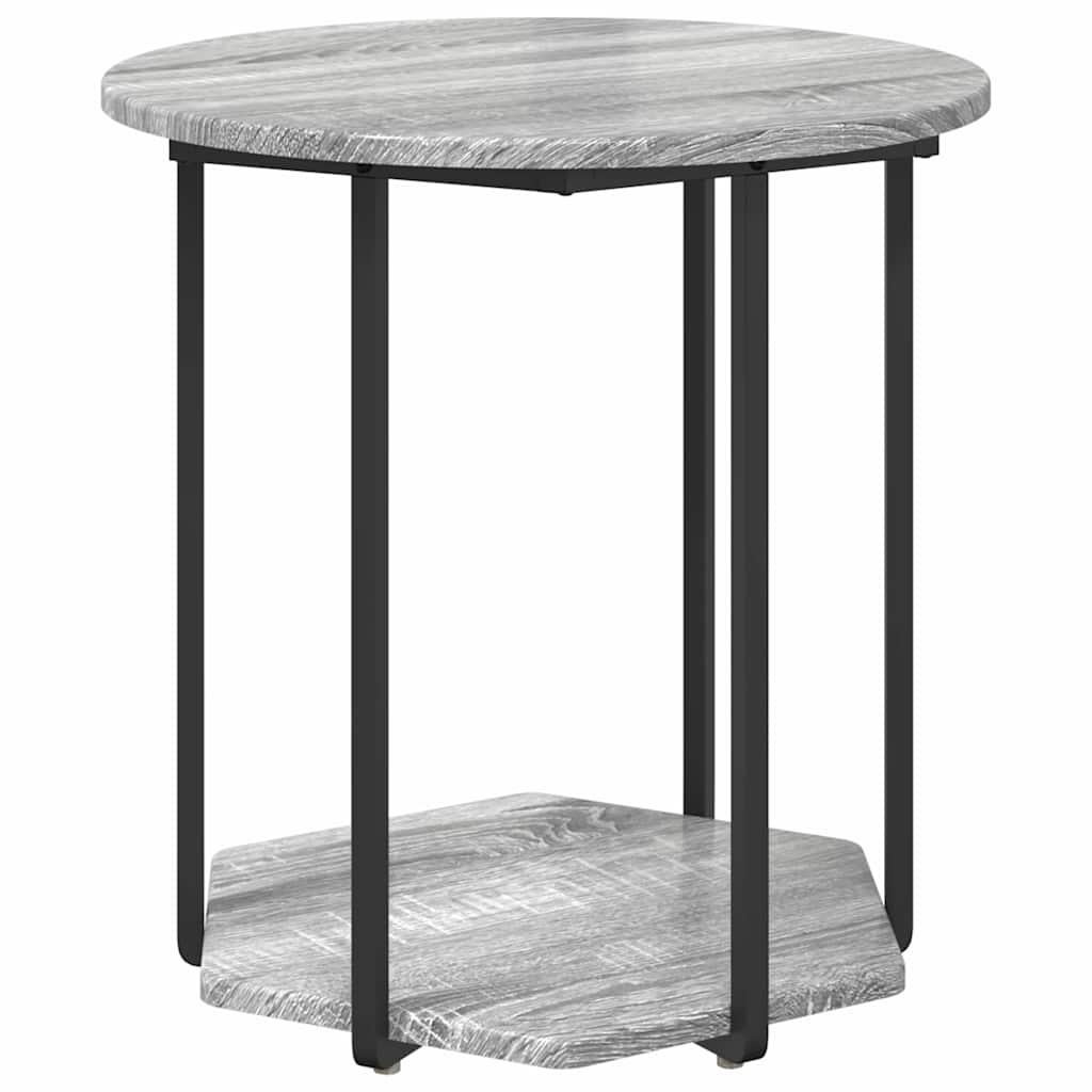 Sidebordssett med hylle 2 pcs Grå