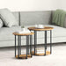 Sidebordssett med hylle 2 pcs Brun