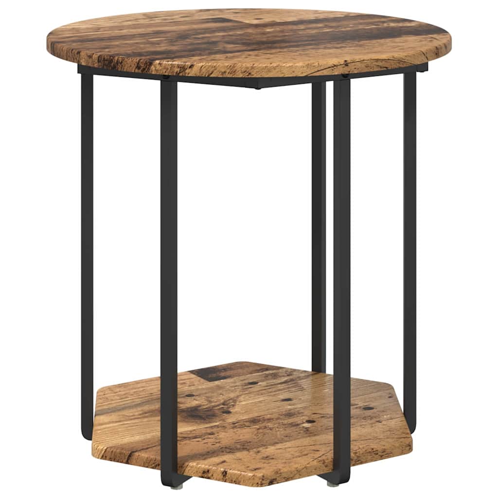 Sidebordssett med hylle 2 pcs Brun