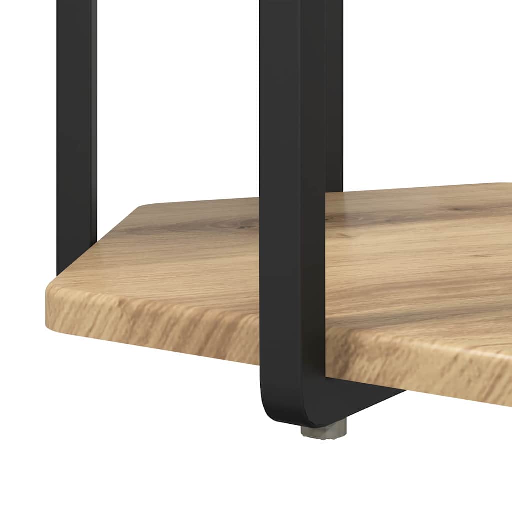 Sidebordssett med hylle 2 pcs Brun