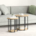 Sidebordssett med hylle 2 pcs Brun